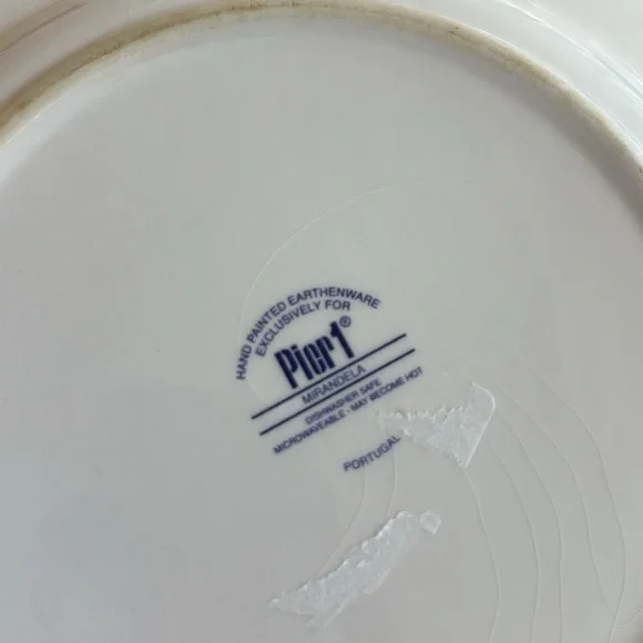 Pier 1 Mirandela Blue Yellow Paisley 11” Serving Plate Portugal Discontinued - Picture 2 of 4